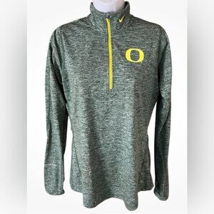Nike Heathered Quarter Zip Green Pullover with Oregon Ducks logo Small